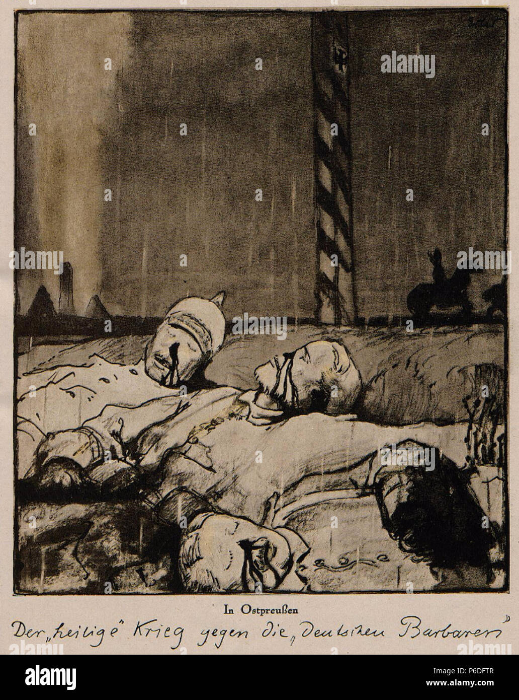49 Fritz Erler - In Ostpreußen, Der "Heilige Krieg" gegen die Barbaren 'Deutschen', 1914 Stockfoto