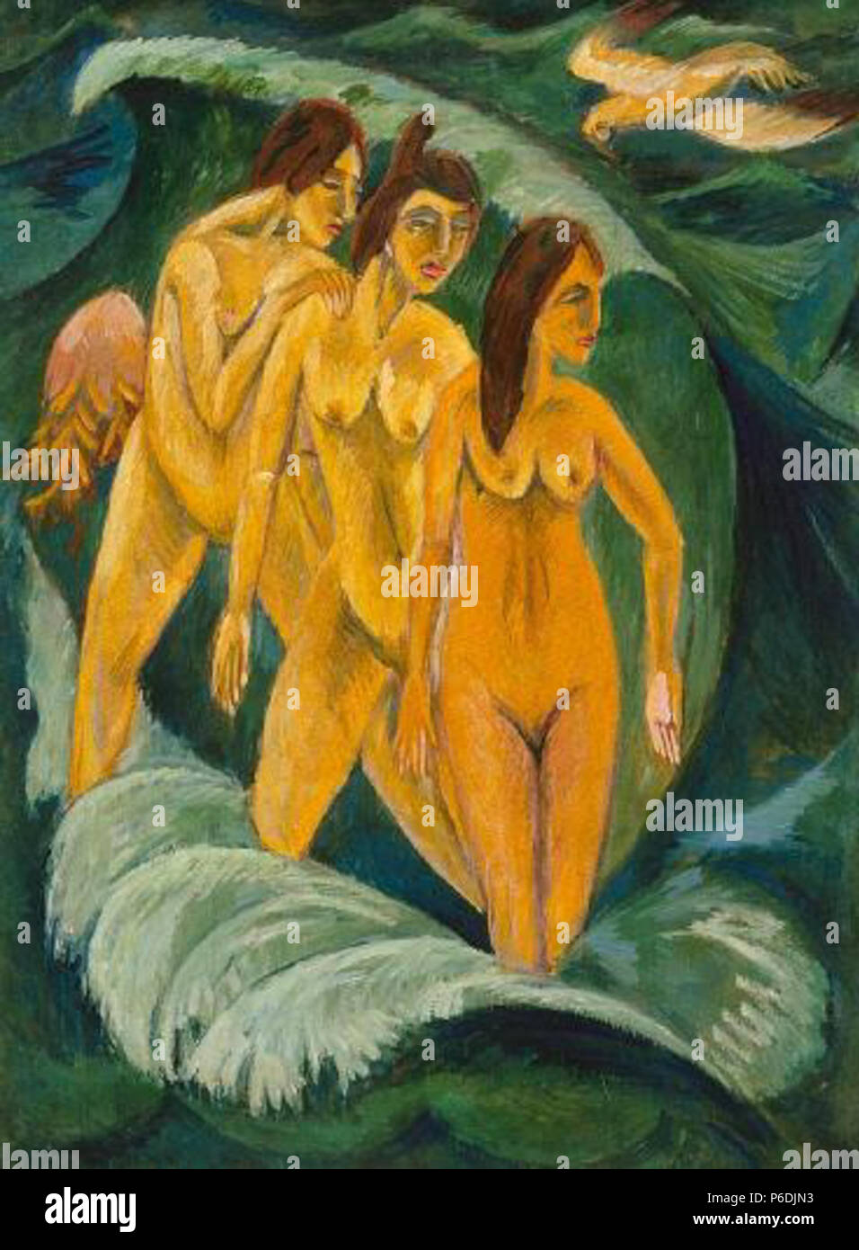 . Drei Badende 1913 59 "Drei Badende", Öl auf Leinwand Gemälde von Ernst Ludwig Kirchner, 1913, Art Gallery von New South Wales Stockfoto