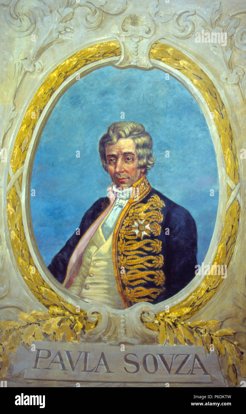 . Francisco de Paula Retrato de Sousa e Melo. Português: Obra que Integra o acervo do Museu Paulista da USP. . 1925 75 Silva, Oscar Pereira da-Retrato de Francisco de Paula Sousa e Melo (7/8) Stockfoto