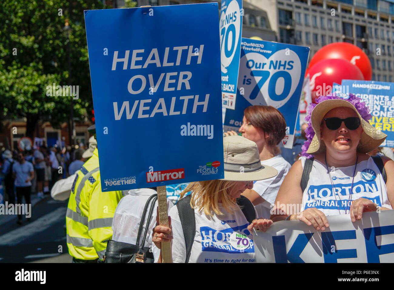 London, UK, 30. Juni 2018. Am 70. März Geburtstag des NHS Credit: Alex Cavendish/Alamy leben Nachrichten Stockfoto