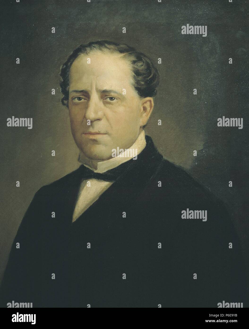 ROMEA, Julian. Schauspieler ESPAÑOL. ALDEA DE SAN JUAN 1818 - 1863. OLEO DE J. GONZALVEZ. ATENEO DE MADRID. Stockfoto