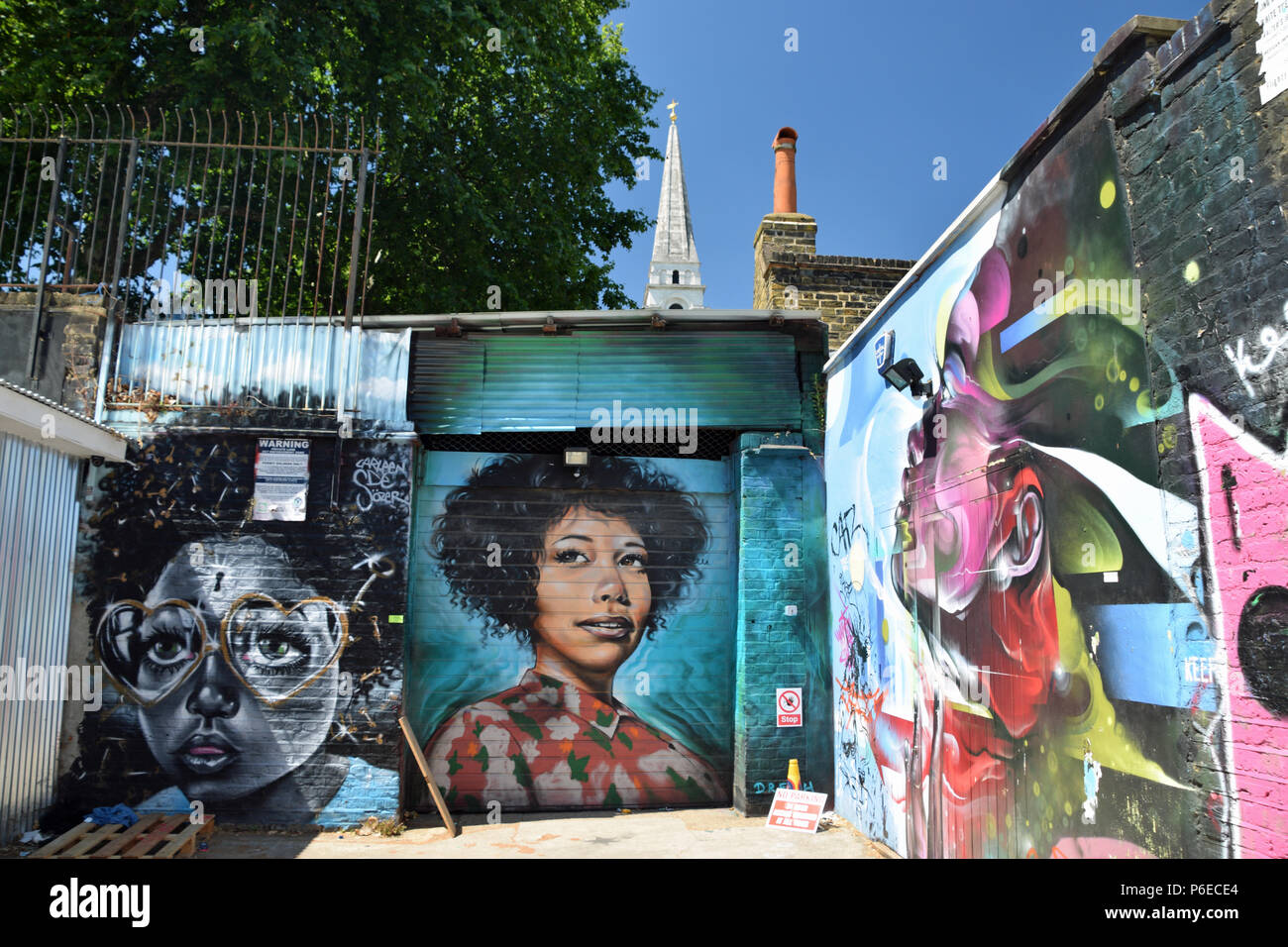 Street Art auf Shoreditch Stockfoto