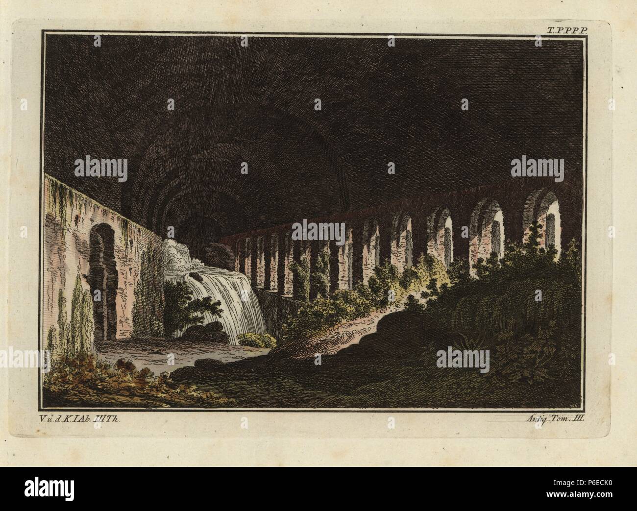 Villa des Gaius Cilnius Maecenas im Tivoli. Papierkörbe Kupferstich von K. Ponheimer von Robert von Spalart's 'historisches Bild der Kostüme der wichtigsten Menschen der Antike und des Mittelalters, 'Chez Collignon, Metz, 1810. Stockfoto