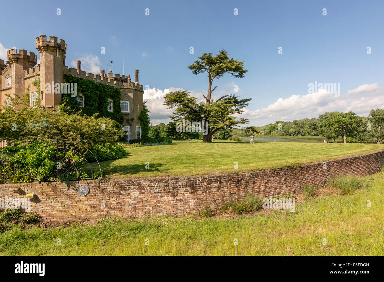 Knepp Schloss, West Sussex, Südengland, Großbritannien. Stockfoto