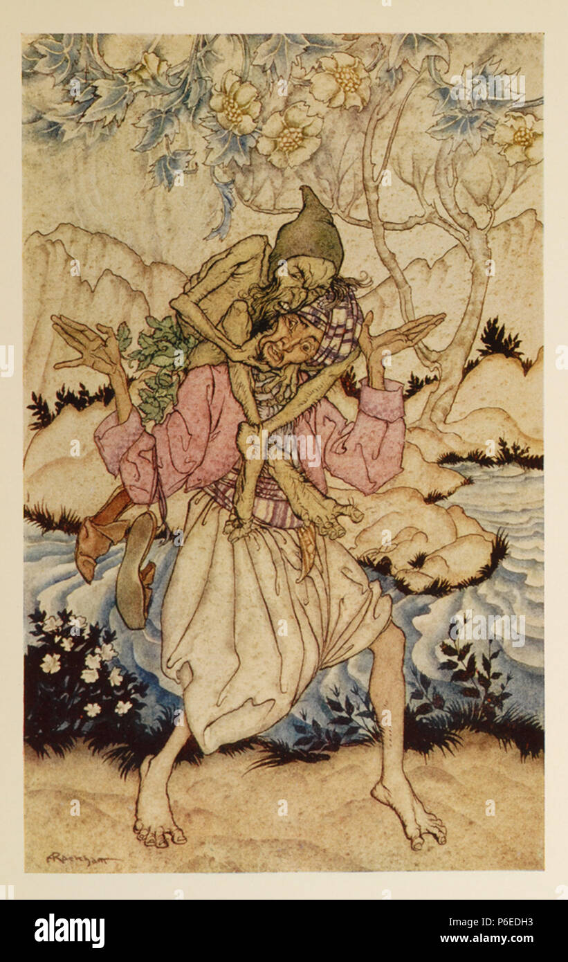 Nederlands: Illustration aus "Die Geschichte von Sindbad der Seefahrer". Vom 7. Juli 2011, 22:28:10 6 Arthur-Rackham - Sinbad Stockfoto