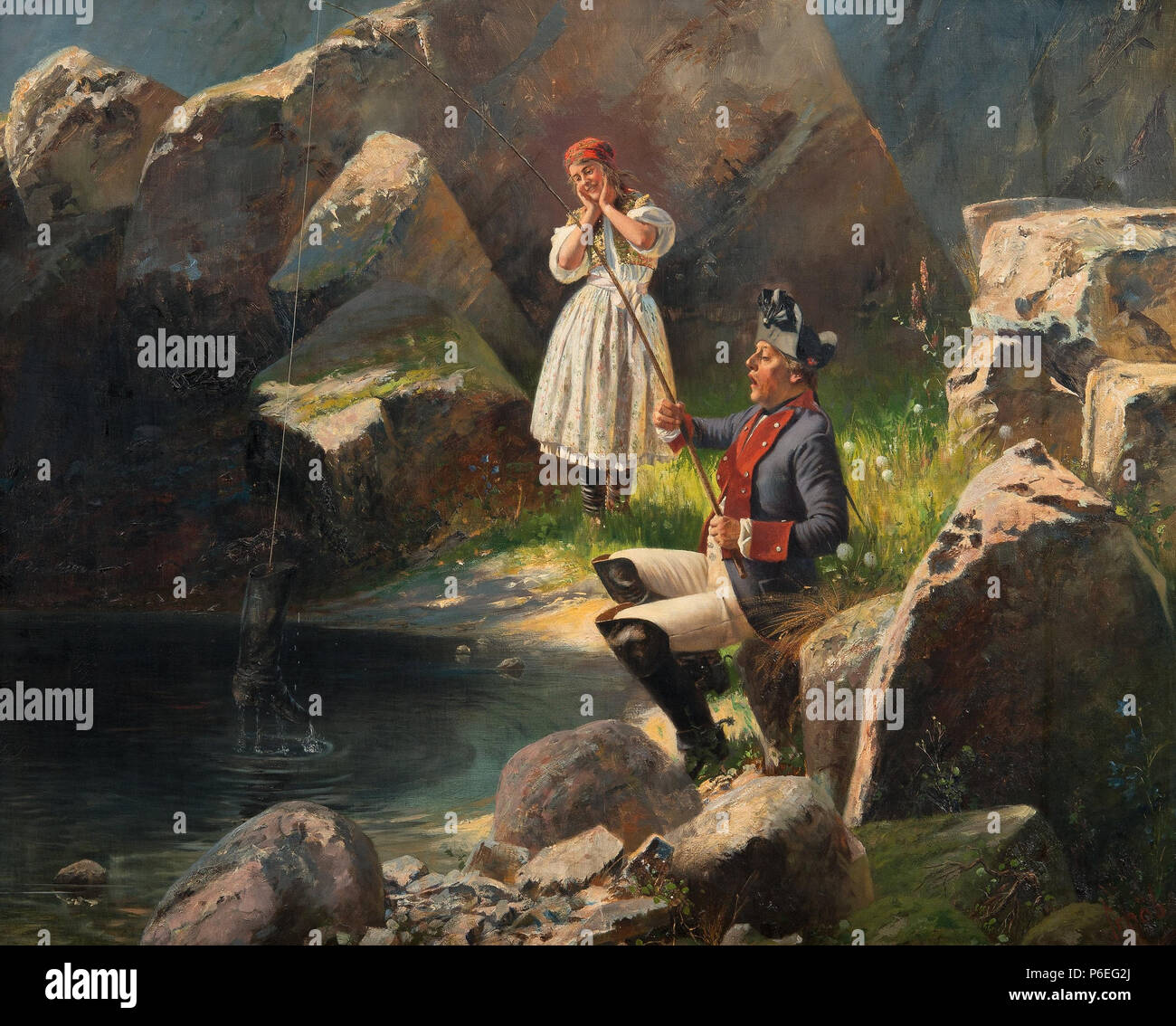 49 Georg Schöbel - Ein überraschender Fang Stockfoto