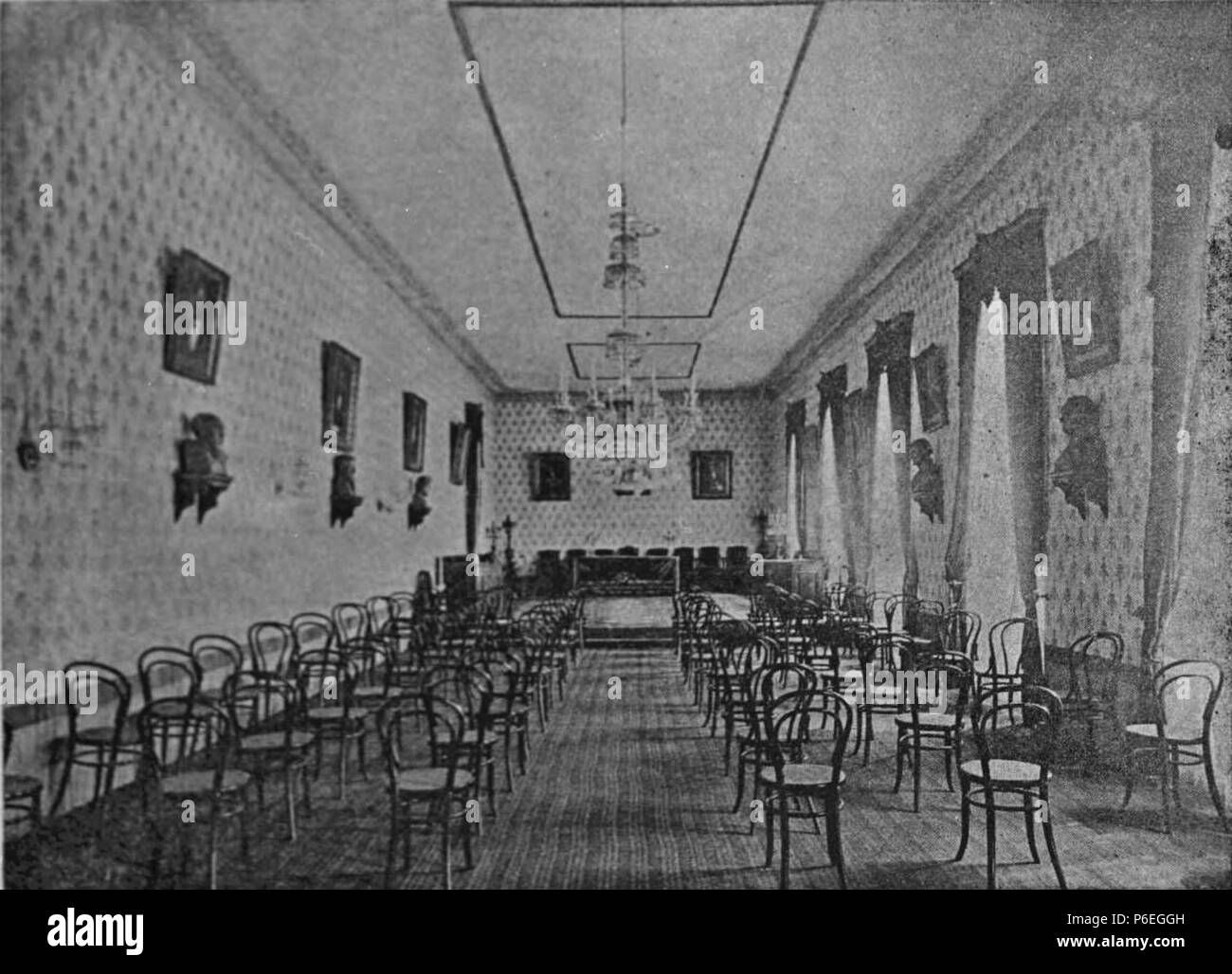 Español: Escuela de Medicina y Farmacia del Centro: Salón de Actos. 1896 63 Medicinaactos 1896 Stockfoto