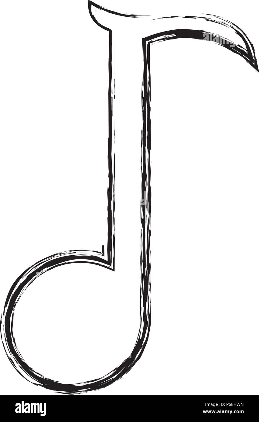 Grunge achtel Rhythmus musikalischen Hinweis melden Vector Illustration Stock Vektor