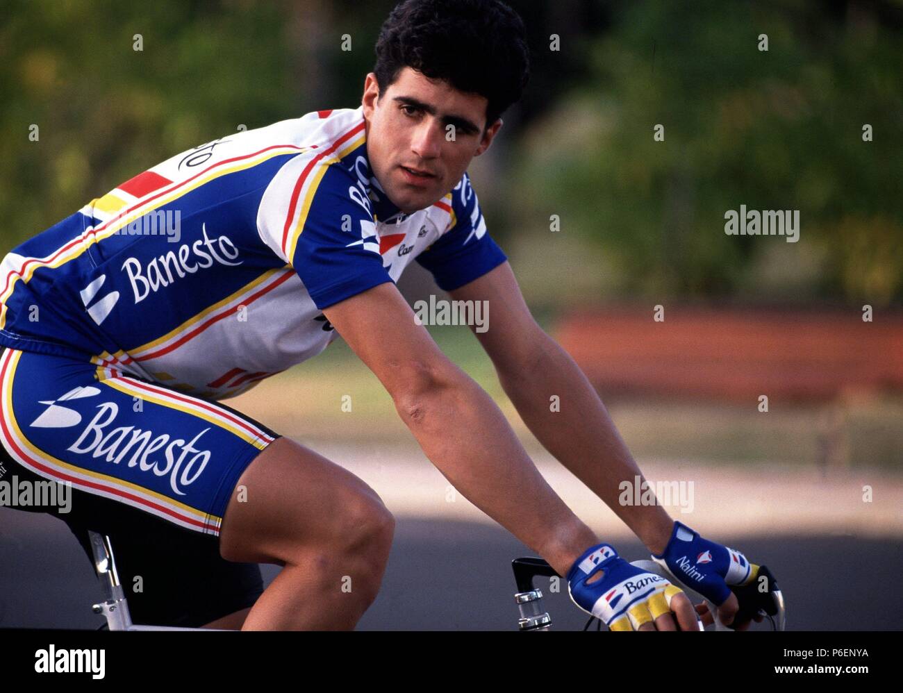 EL CICLITA MIGUEL INDURAIN CON EL EQUIPO BANESTO. AÑO 1993. Stockfoto
