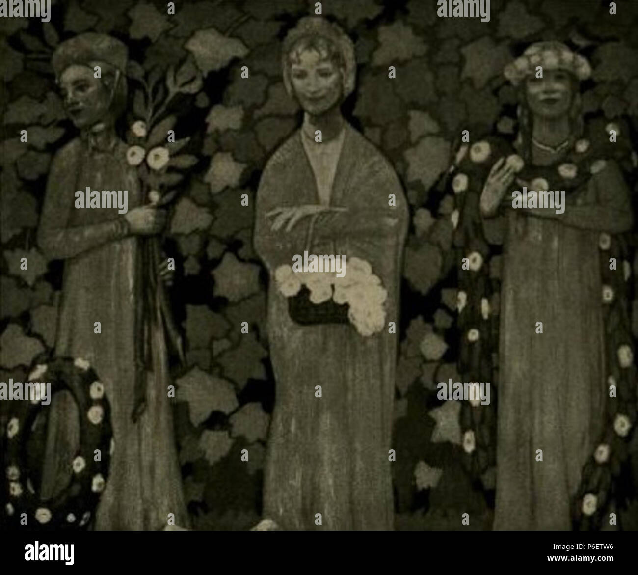 49 Fritz Erler - Rechter Flügel eines Wandbildes im Haus Meirowsky in Köln, 1909 Stockfoto