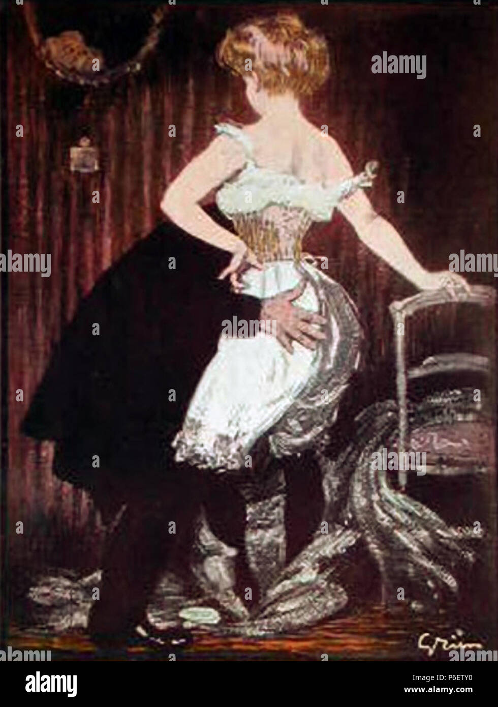 Жюль - Александр Грюн (фр. Jules-Alexandre Grün; 1868 - 1938 Париж Париж) - академический французский художник, афишист, иллюстратор во время прекрасной эпохи. Умер болезни от Паркинсона. Похоронен на кладбище Пер Лашез-. ================================================================================= Jules-Alexandre Grün (25. Mai 1868 - vom 15. Februar 1938) war ein französischer post-impressionistischen Maler, poster Künstler und Illustrator. Von Grün am besten bekannte Malerei ist die Dinner Party, 1911 hergestellt wird. Es wurde jedoch in den Bereichen poster Kunst und Illustration Kunst, für die er berühmt wurde. www.youtube.com/watchv=IypEnn0g 04. 22. Dezember 2017, Stockfoto