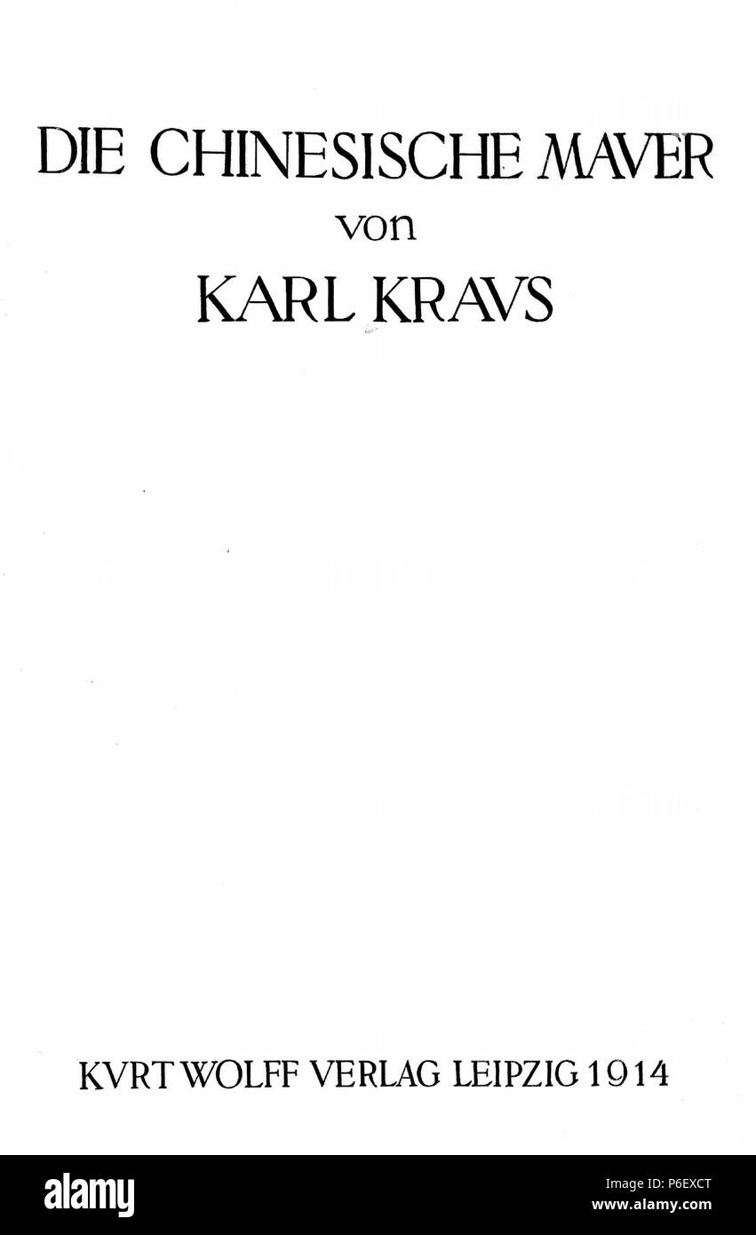 Deutsch: Dies ist ein Scan des historischen Buches: Deutsch: Dies ist ein Scan des historischen Dokument: Chinesische Mauer sterben. N/A11 de Chinesische Mauer (Kraus) 01 Sterben Stockfoto