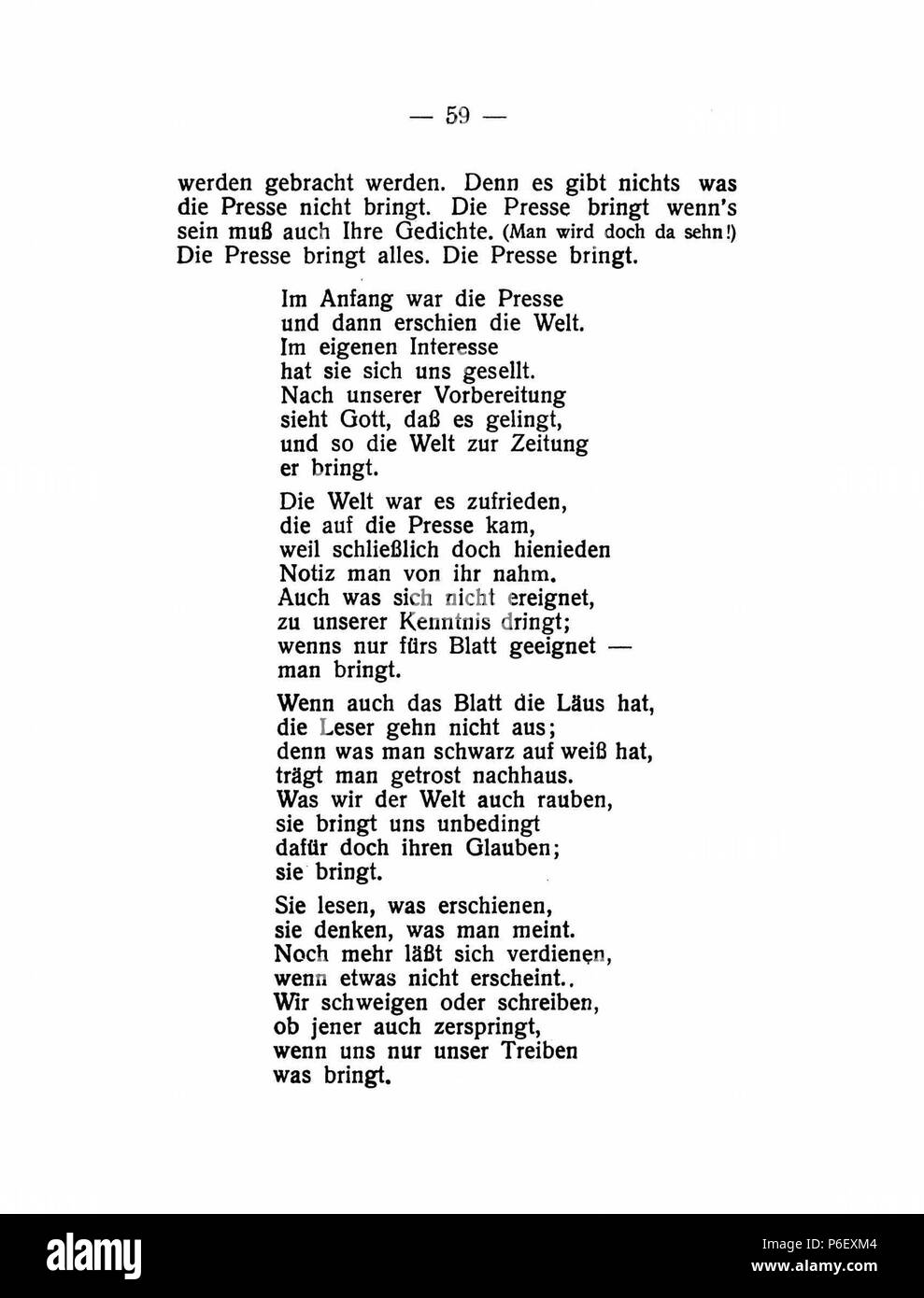 Deutsch: Dies ist ein Scan des historischen Buches: Deutsch: Dies ist ein Scan des historischen Dokument: Literatur oder Man wird doch da sehn. N/A12 De / (Kraus) 61 Stockfoto