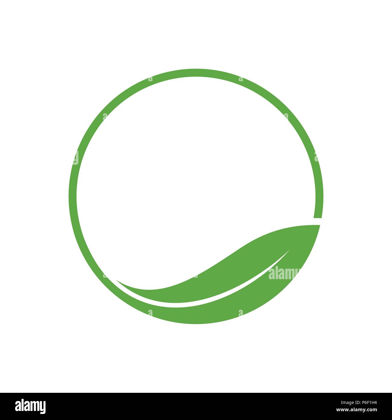 Bio Leaf Kreis Einfache Emblem Logo Vorlage Vektor Symbol Graphic Design Stock Vektor