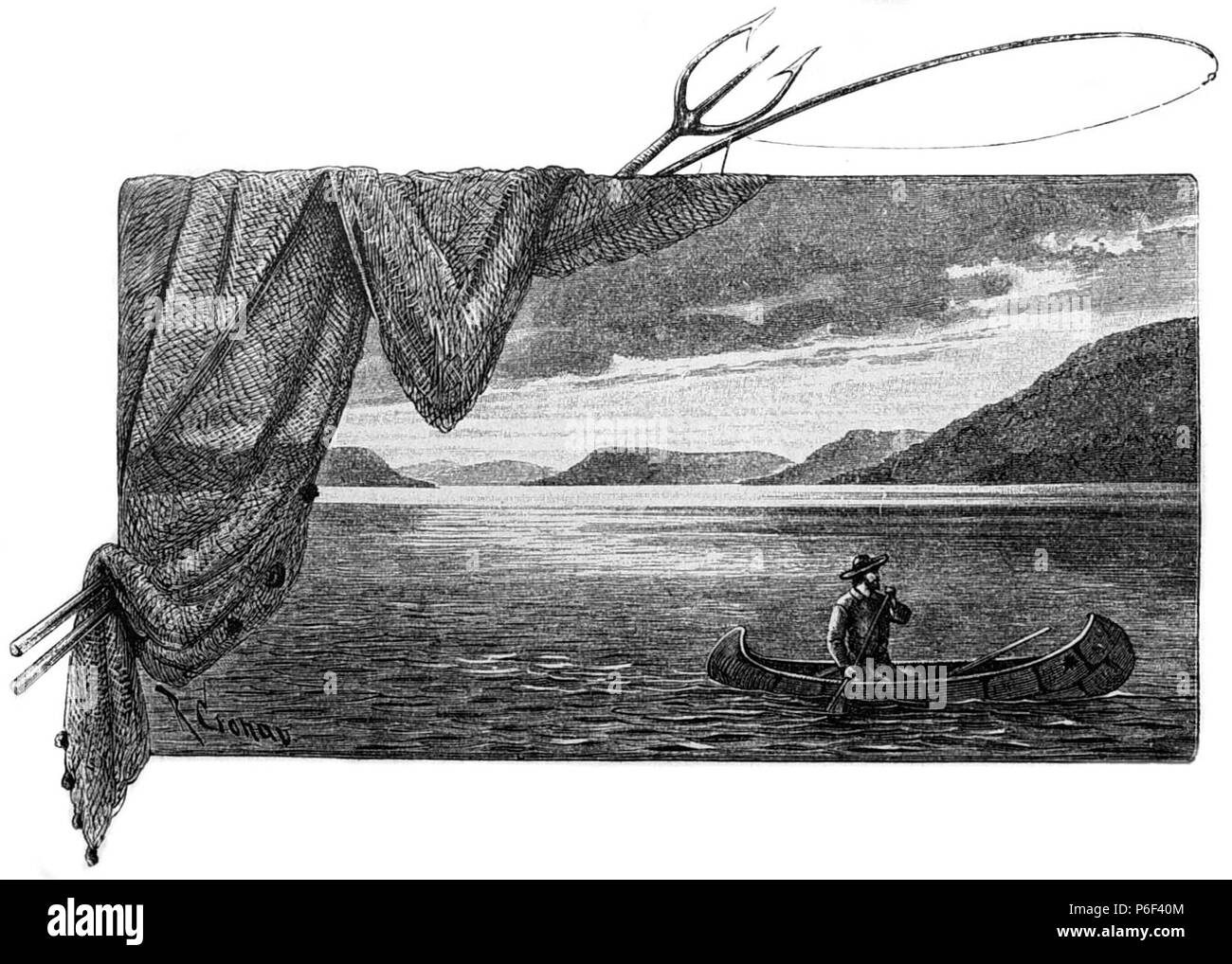 . Gartenlaube sterben. Bild aus Seite 810 in 'Die Gartenlaube'. Bild von Seite 810 der Zeitschrift Die Gartenlaube, 1897. English: Bildunterschrift: "Der Otsegosee." Englisch: Bildunterschrift: 'Der Otsegosee.". N/A 33 Gartenlaube (1897) b 810 Sterben Stockfoto