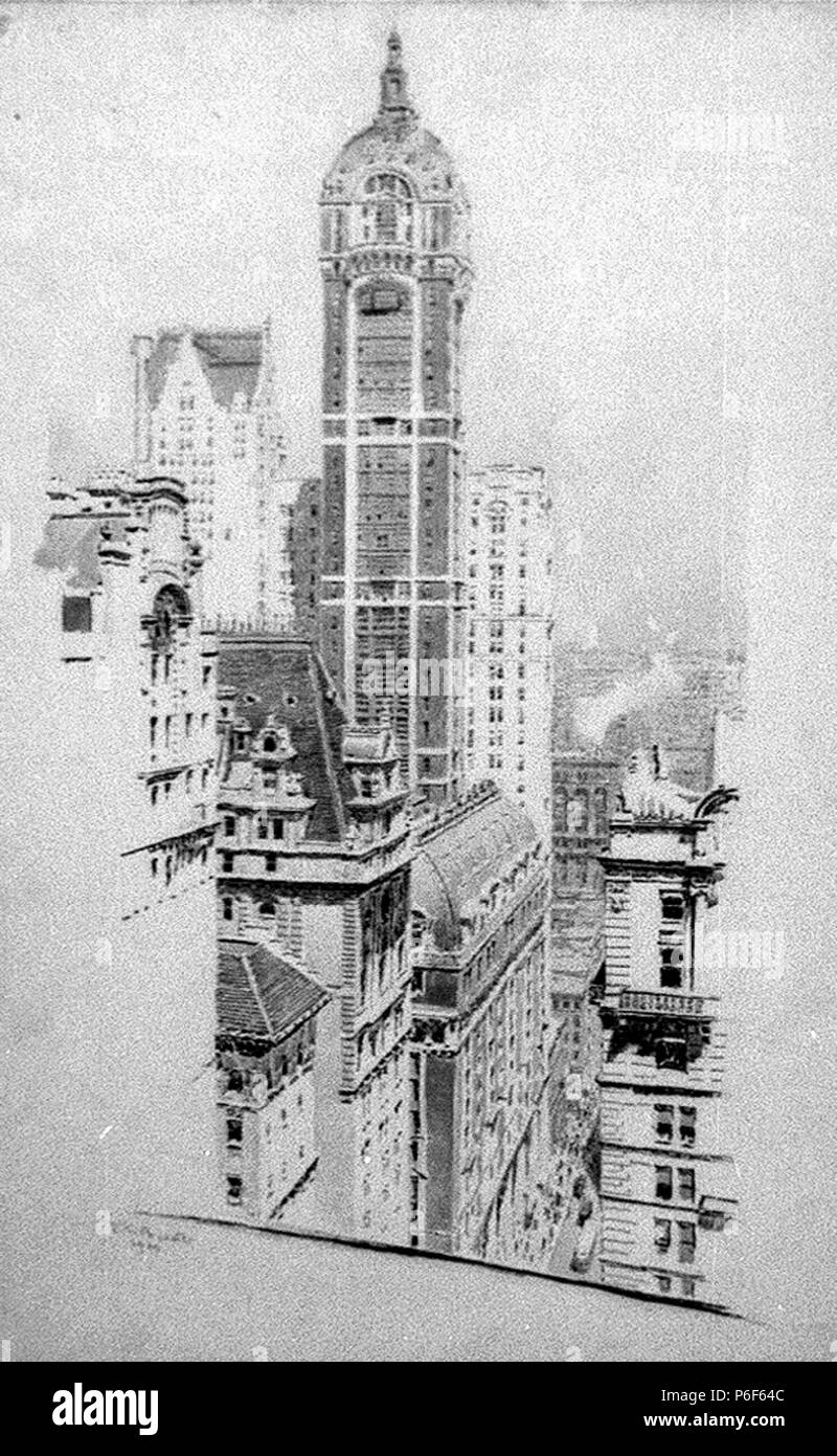 Englisch: Die neue Singer Building, New York City. Erschienen in: "Die Evolution des Wolkenkratzers" von Montgomery Schuyler, Scribner's Magazine, 46: 269 (Sept. 1909). 1909 41 Ernest Saint-michel, Singer Building, New York, 1909 Stockfoto