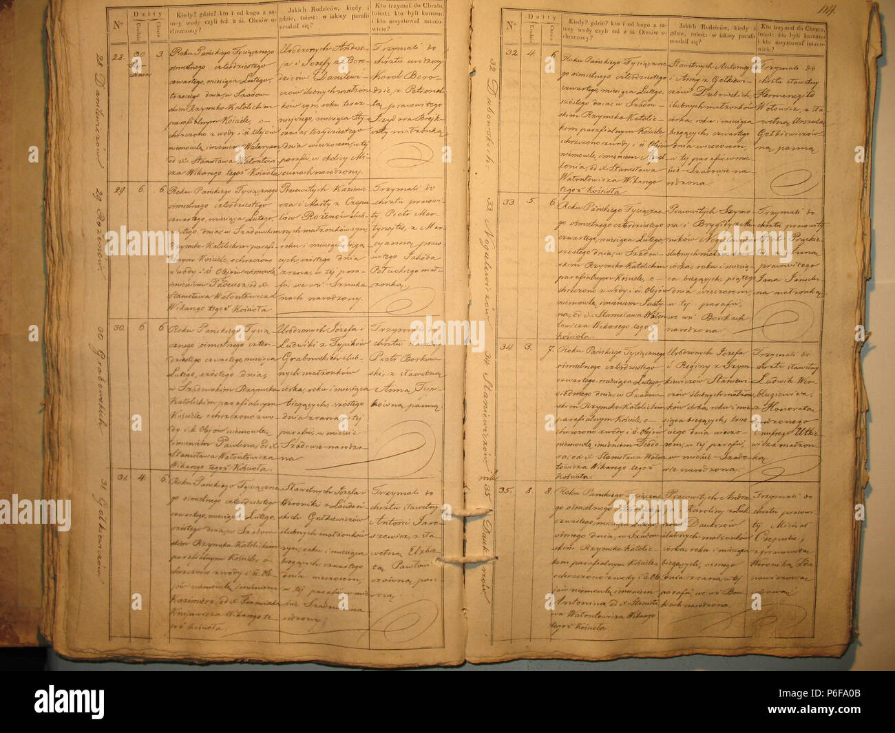 95 Šeduvos RKB 1840-1847 krikšto metrikų knyga 114 Stockfoto