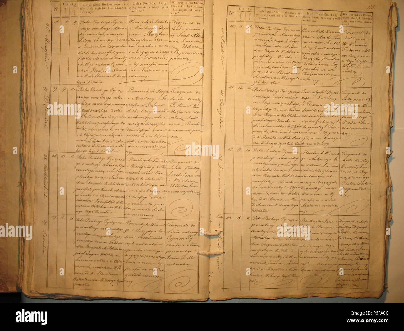 95 Šeduvos RKB 1840-1847 krikšto metrikų knyga 115 Stockfoto