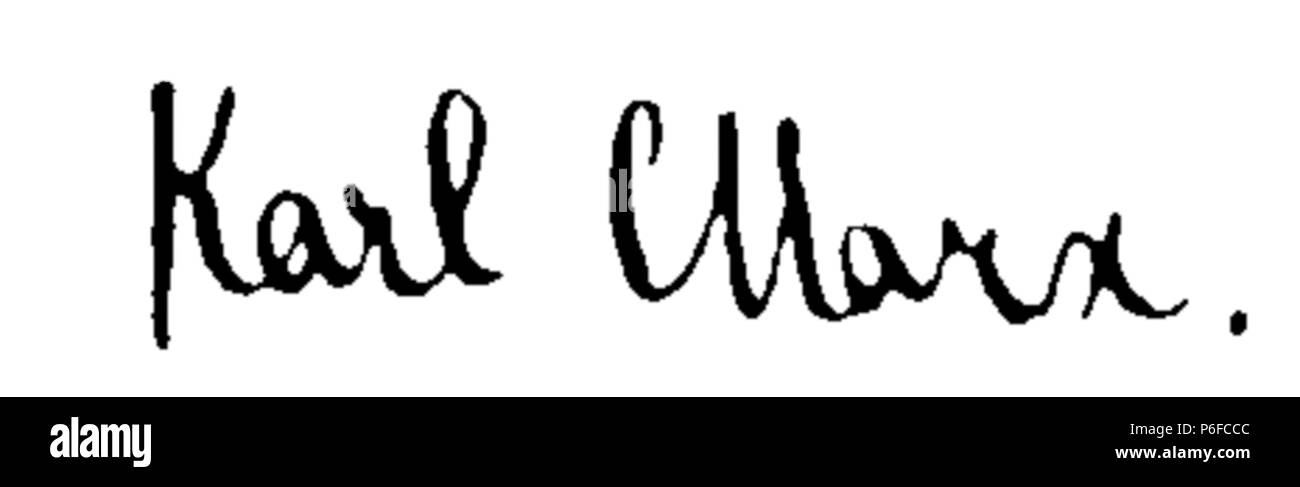 2 Karl Marx Signatur von Buch von Lenin Stockfoto