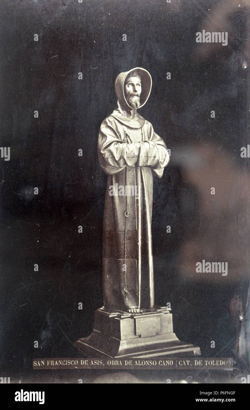 Imagen de San Francisco de Asís de Alonso Cano en la Catedral de Toledo. Stockfoto