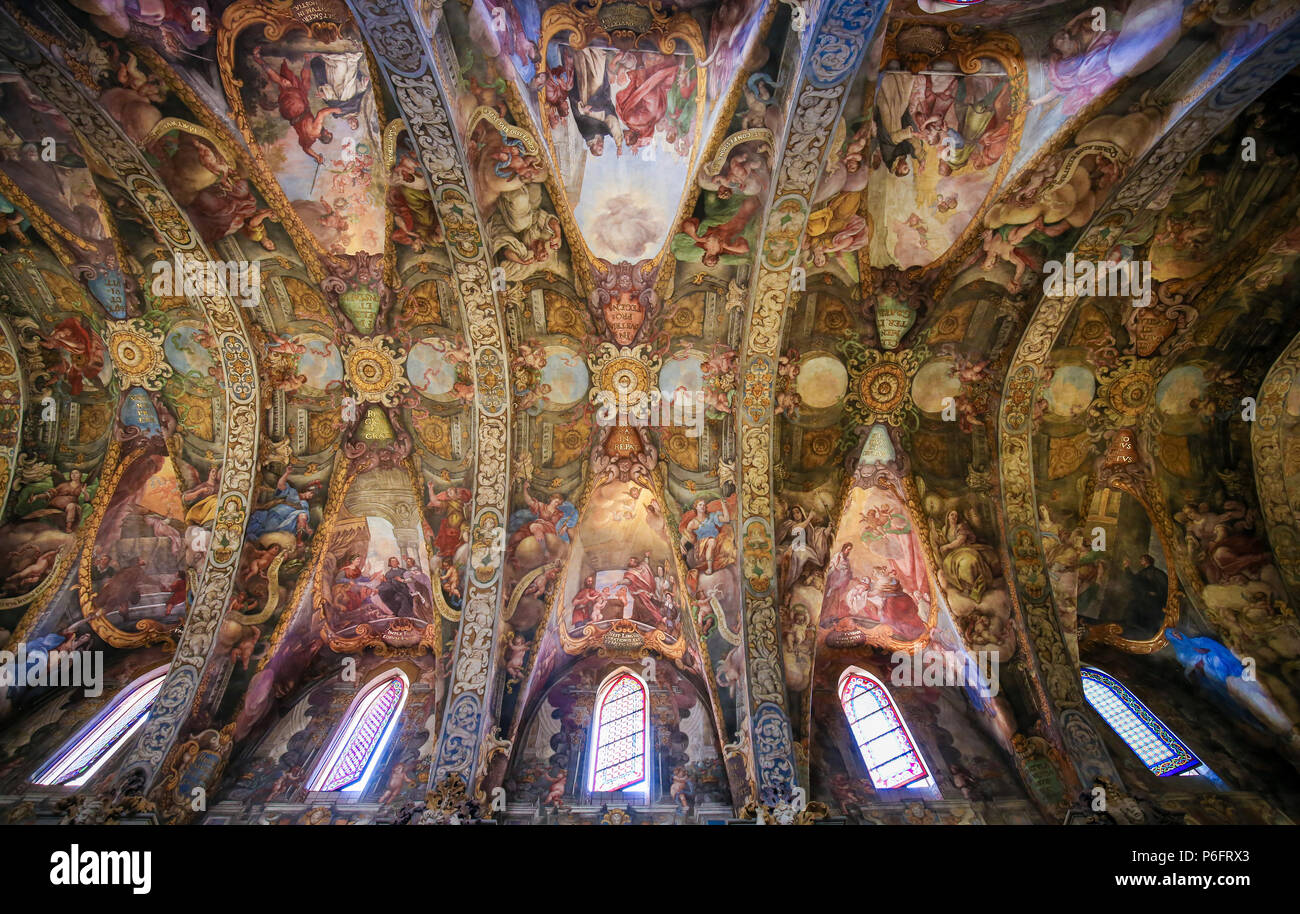 17. Jahrhundert Fresken in der Kirche des Hl. Nikolaus und der hl. Petrus von Verona in Valencia, Spanien Stockfoto