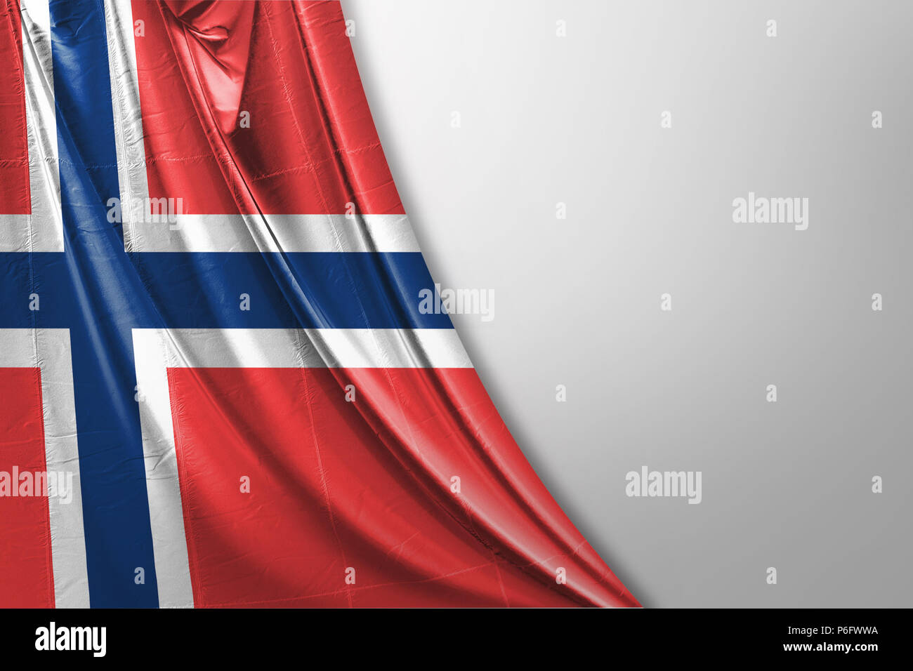 Isolierte keineswegs abträgig Fahne winken, 3D realistische Norwegen Flagge gerendert Stockfoto