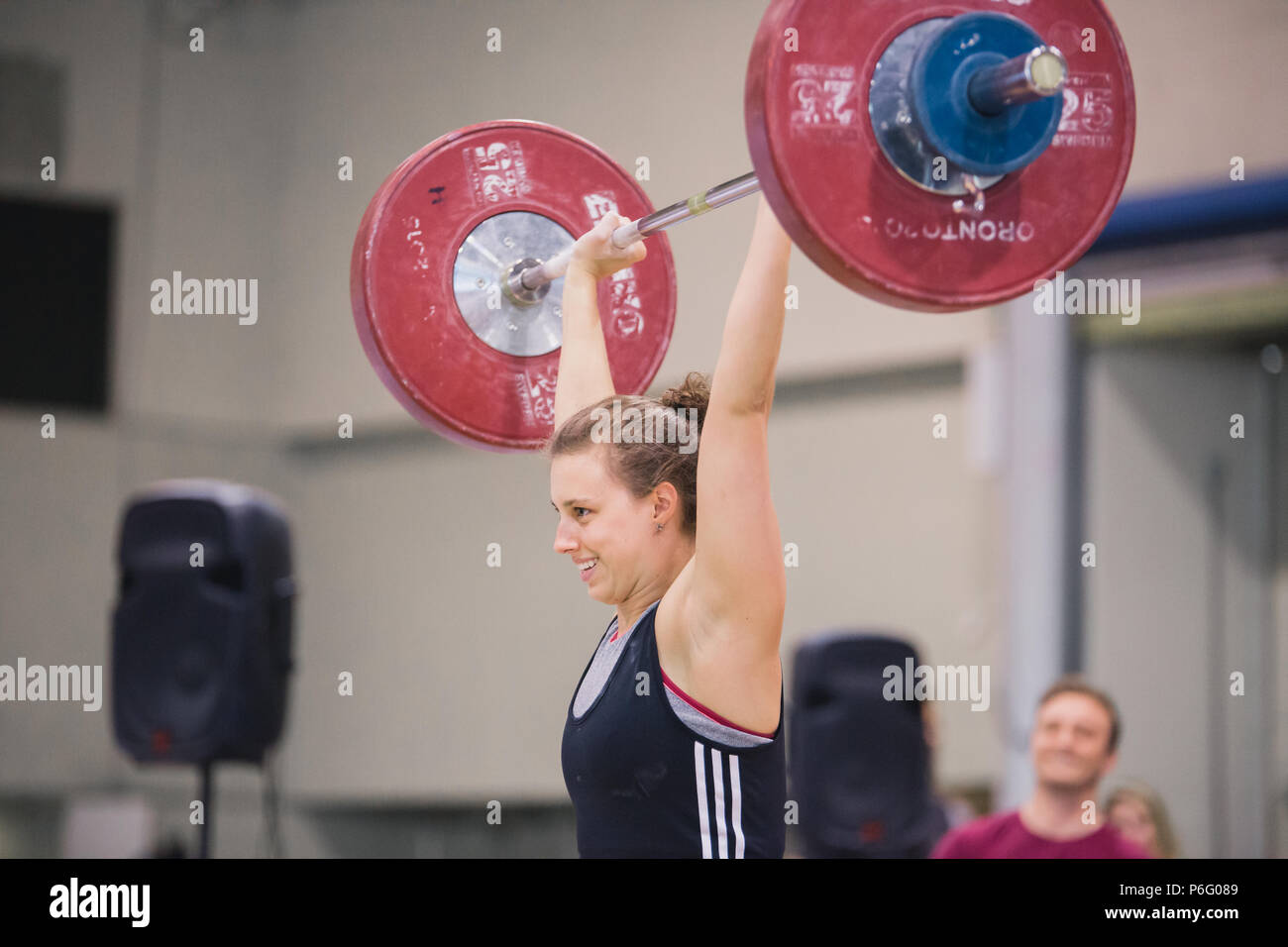 Frau Gewichtheben Wettbewerb Stockfoto