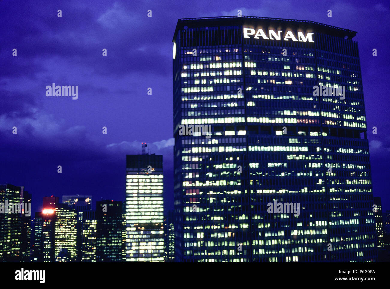 Jahrgang 1988 Midtown Manhattan einschließlich der Pan American Airways Building, NYC, USA Stockfoto