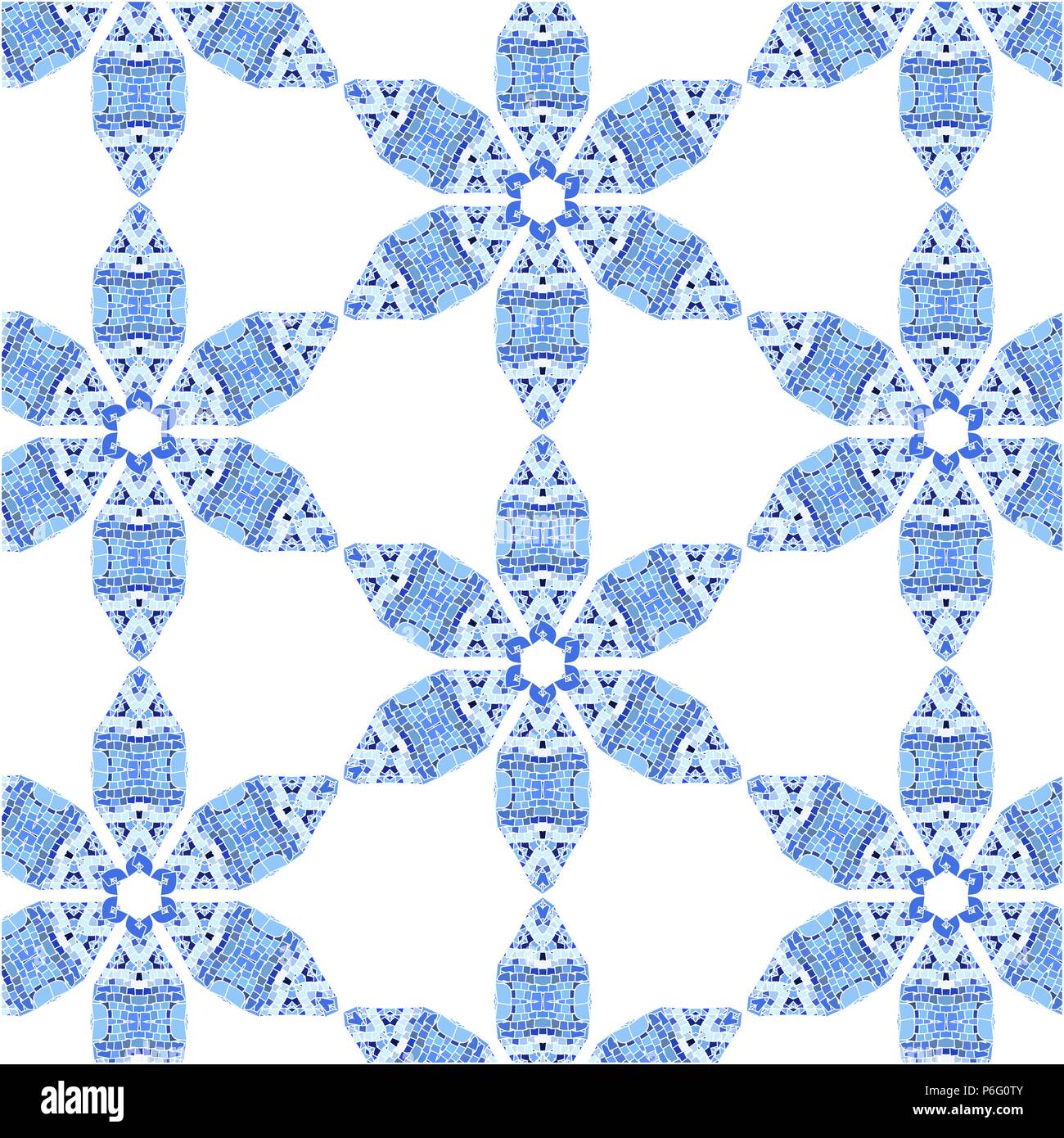 Spitze blau Blumen bunte ethnische Verzierung nahtlose Muster Stock Vektor