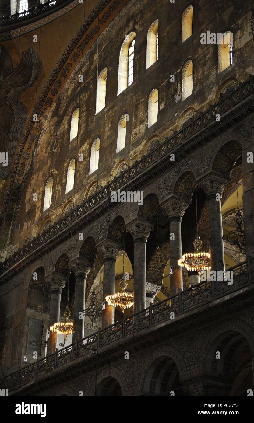 Turkei. Istanbul. Hagia Sophia. Innenraum. Stockfoto