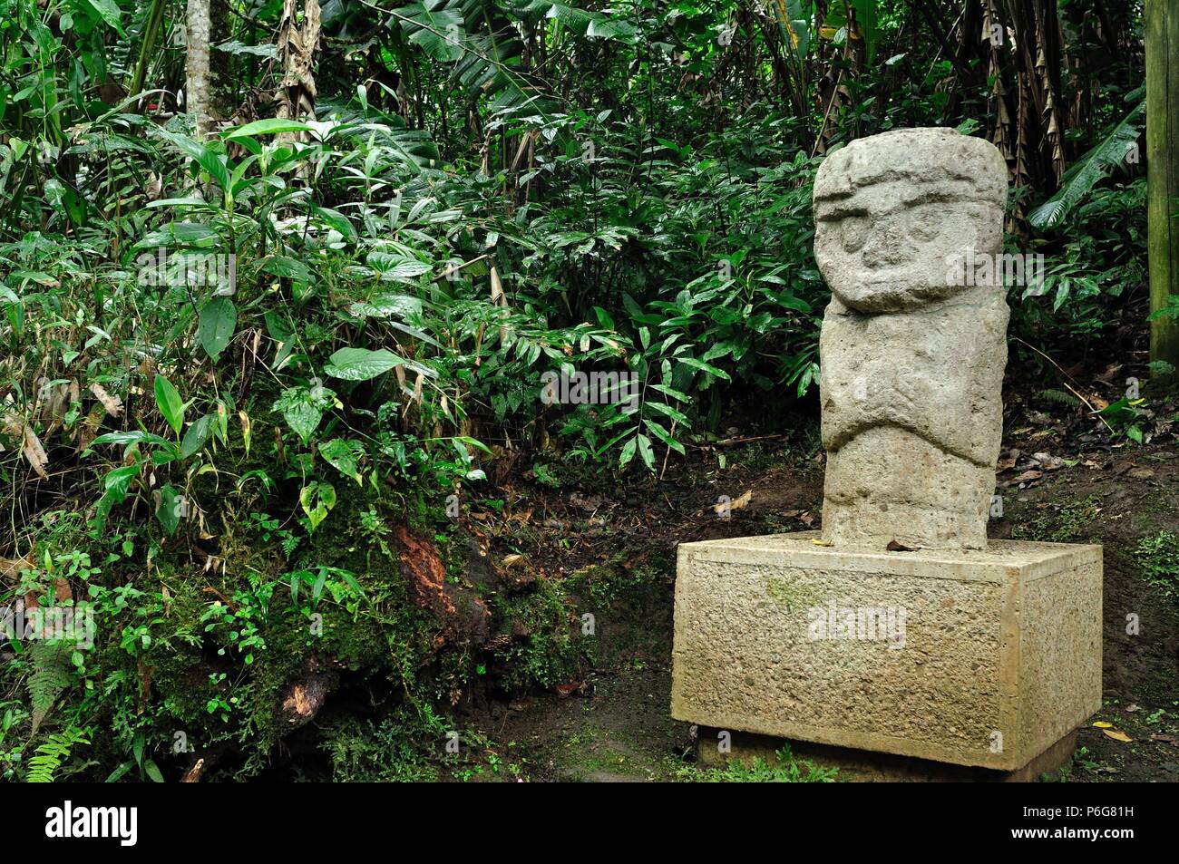 Bosque de Las Estatuas-Archäologischen Park in SAN AGUSTIN. Departement Huila. Kolumbien. Stockfoto