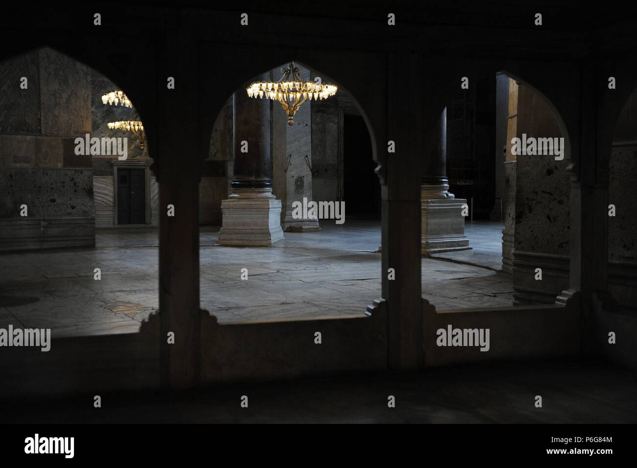 Turkei. Istanbul. Hagia Sophia. Tribun der Sänger. Stockfoto