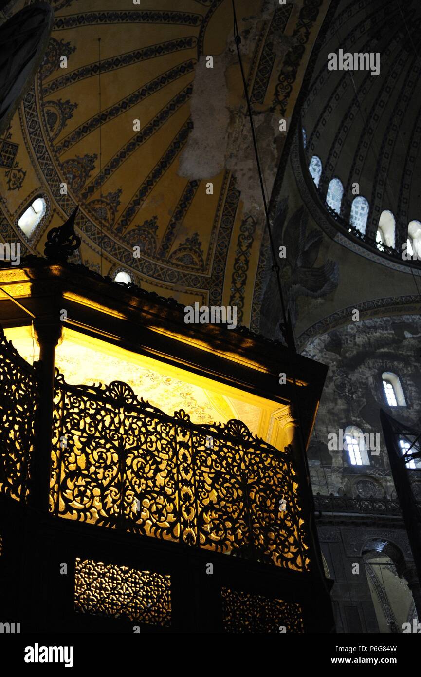 Turkei. Istanbul. Hagia Sophia. Innenraum. Detail. Stockfoto