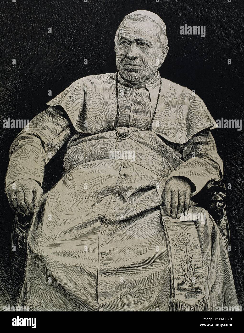 Pius IX. (1792-1878). Italienische Papst namens Giovanni Maria Mastai-Ferretti. Gewählt im Jahr 1846. Das erste Vatikanische Konzil (1869-70) einberufen. Gravur. Stockfoto