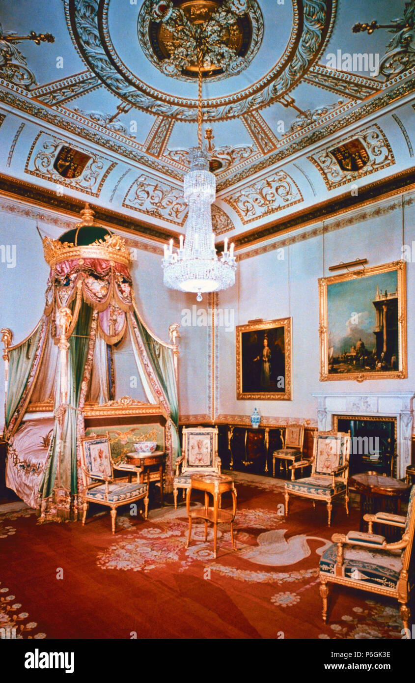 Schlafzimmer Des Konigs Schloss Windsor Windsor England Stockfotografie Alamy
