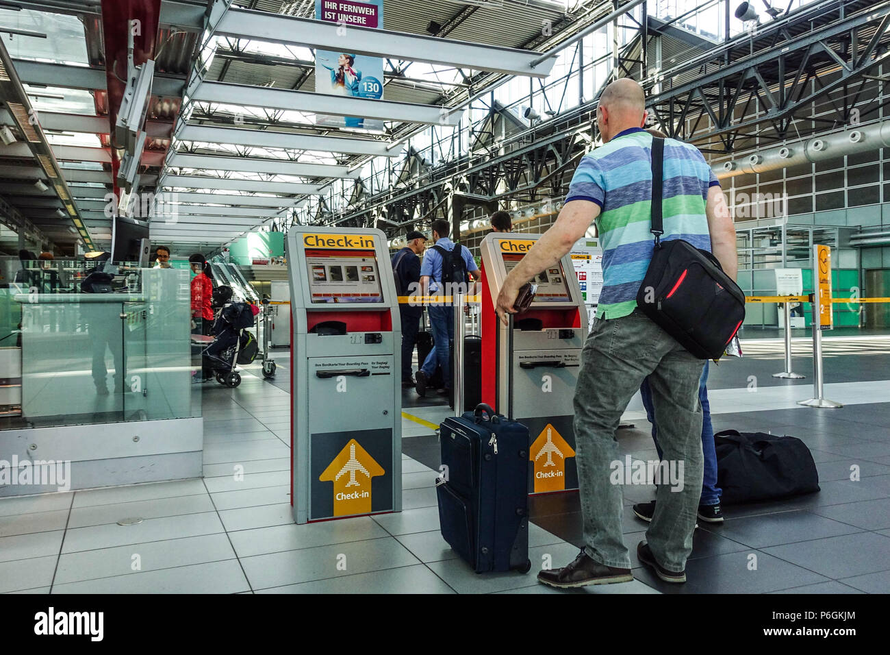 Der internationale Flughafen Check-In, Dresden, Sachsen, Deutschland Stockfoto