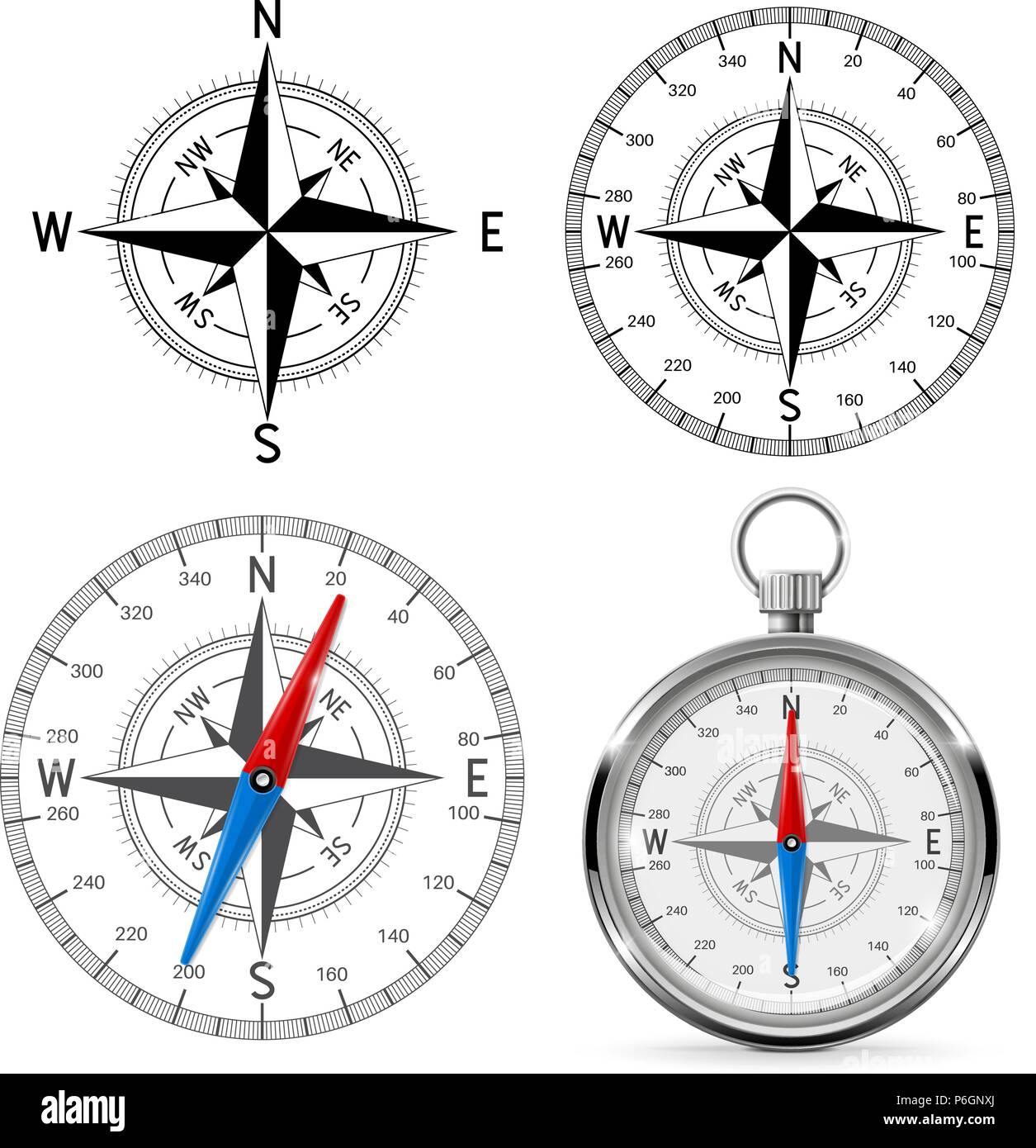 Kompass wind Rosen Stock Vektor