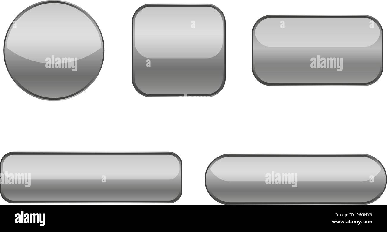 Grauen Tasten. Sammlung von Verfilzten geformte Zeichen Stock Vektor