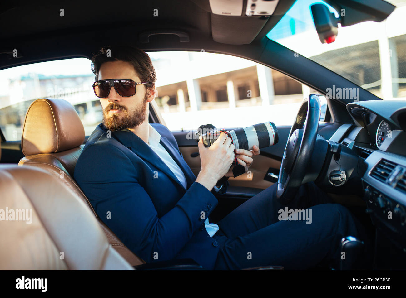 Privatdetektiv Ermittlungen geheim. Stockfoto