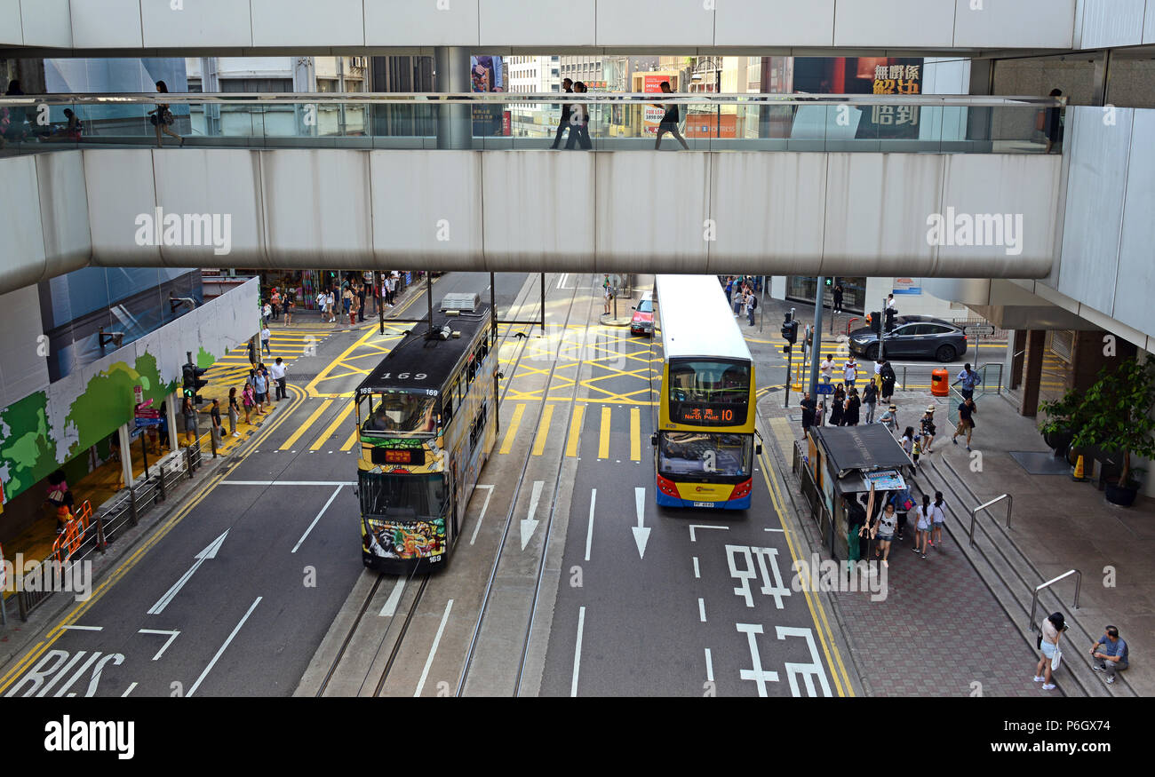 Hongkong ca. Juni 2018. Als globales Bewusstsein für den Klimawandel steigt, Städte wie Hongkong zunehmend eine sauberere Verbrennung, hybrid Stockfoto