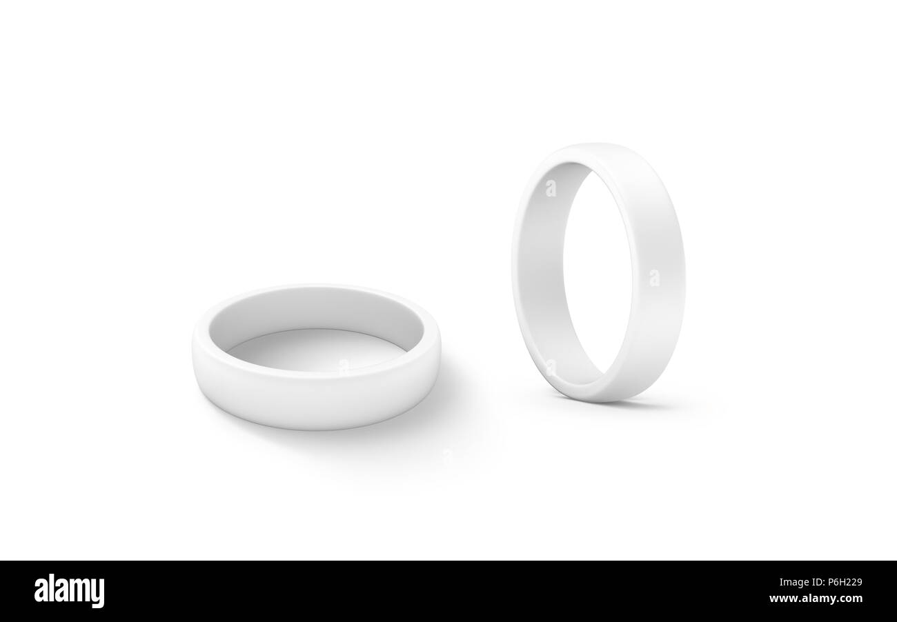 Leere weiße Torus Form mockup Set, 3D-Rendering. Klar kreisförmigen Ring design Mock up. Stockfoto