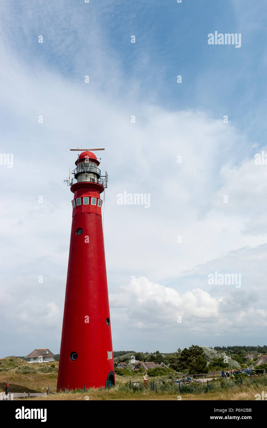 Der Leuchtturm auf der Insel Schiermonnikoog, Niederlande Stockfoto