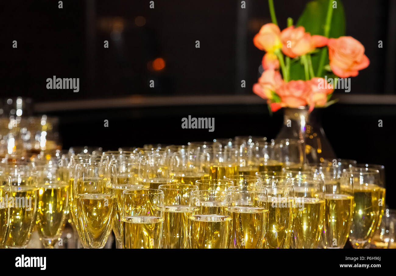 Wein Cocktail am Gala Dinner Bankett Veranstaltung willkommen Stockfoto