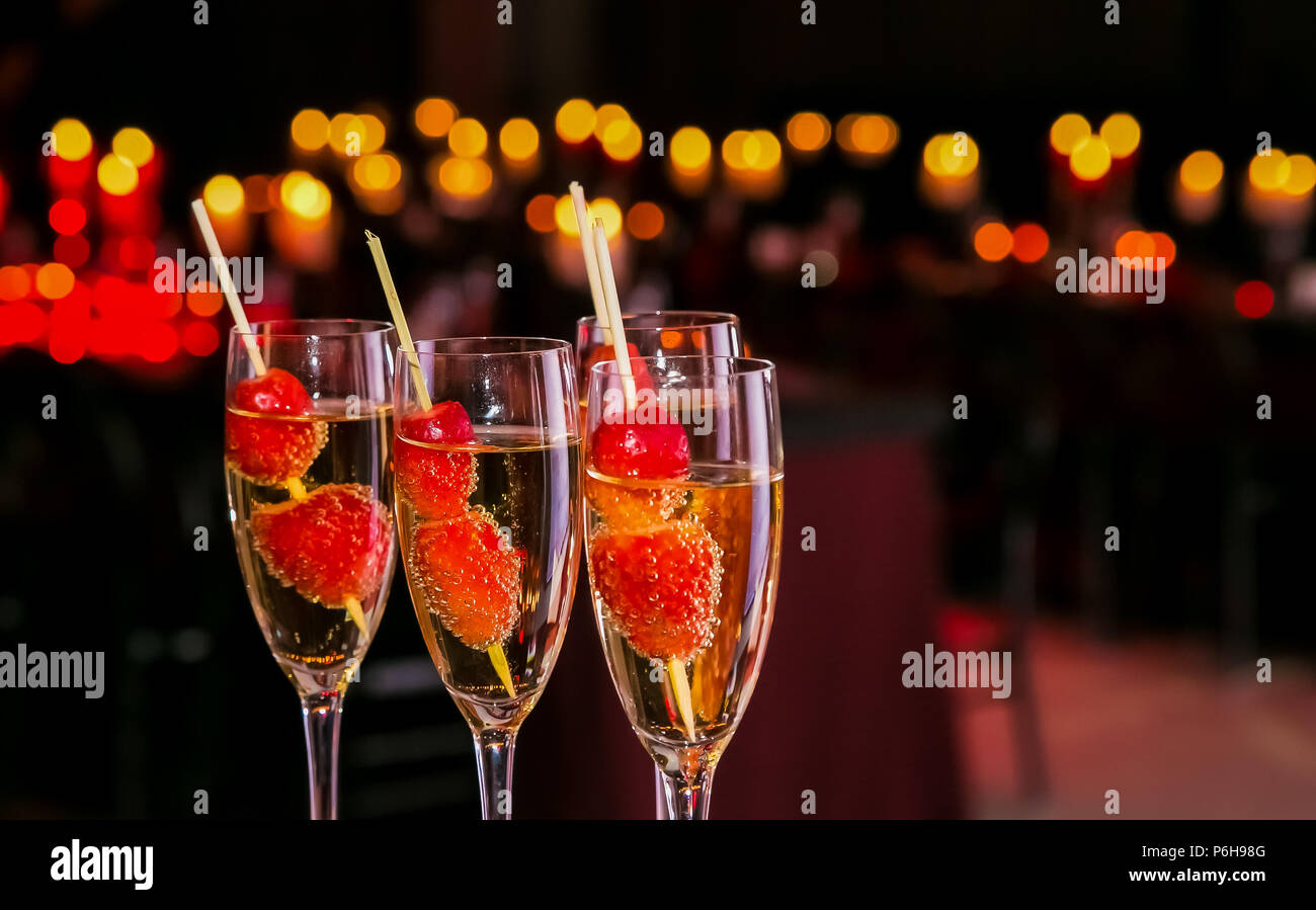 Wein Cocktail am Gala Dinner Bankett Veranstaltung willkommen Stockfoto