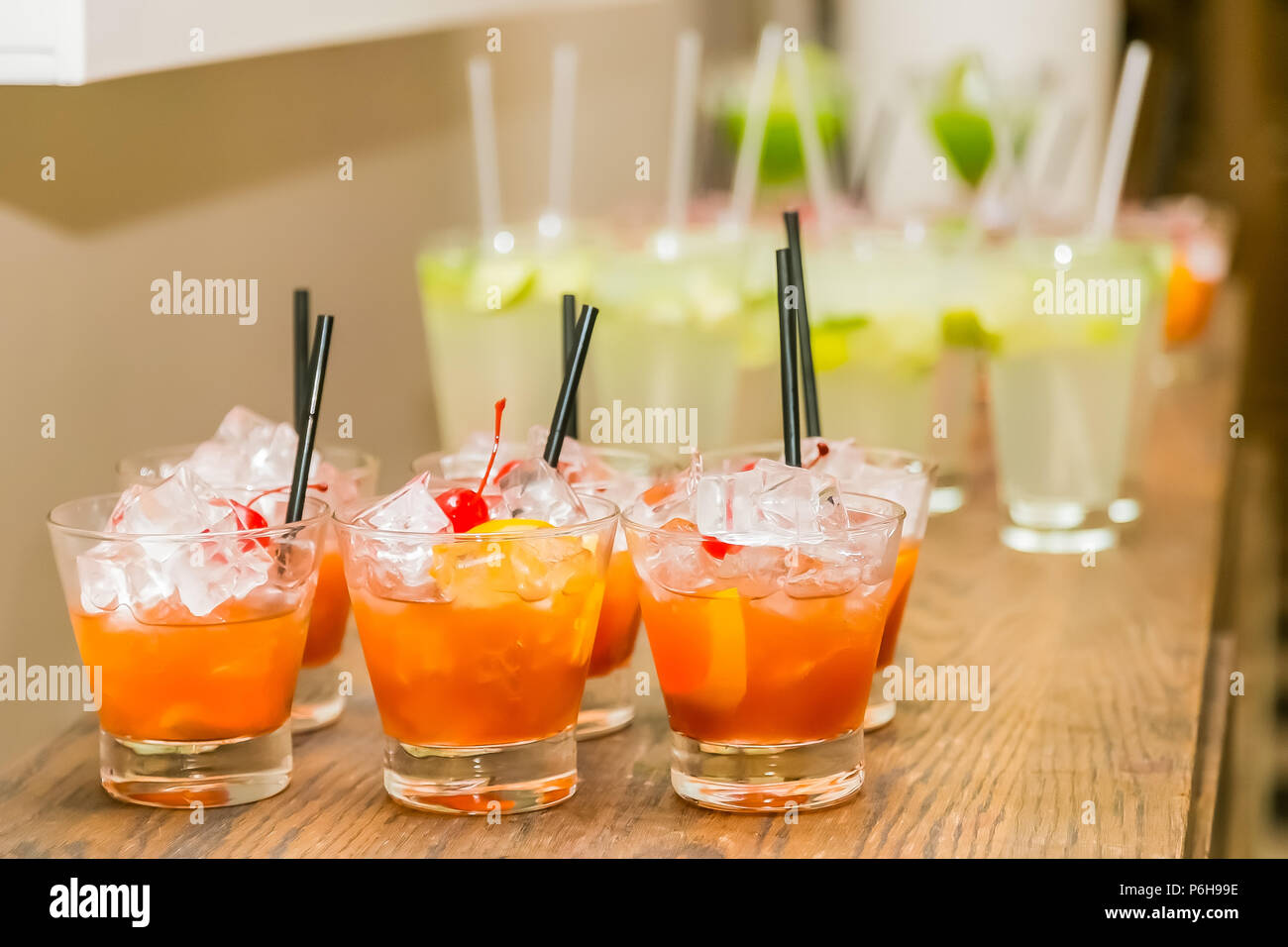 Orange Cocktail am Gala Dinner Bankett Veranstaltung willkommen Stockfoto