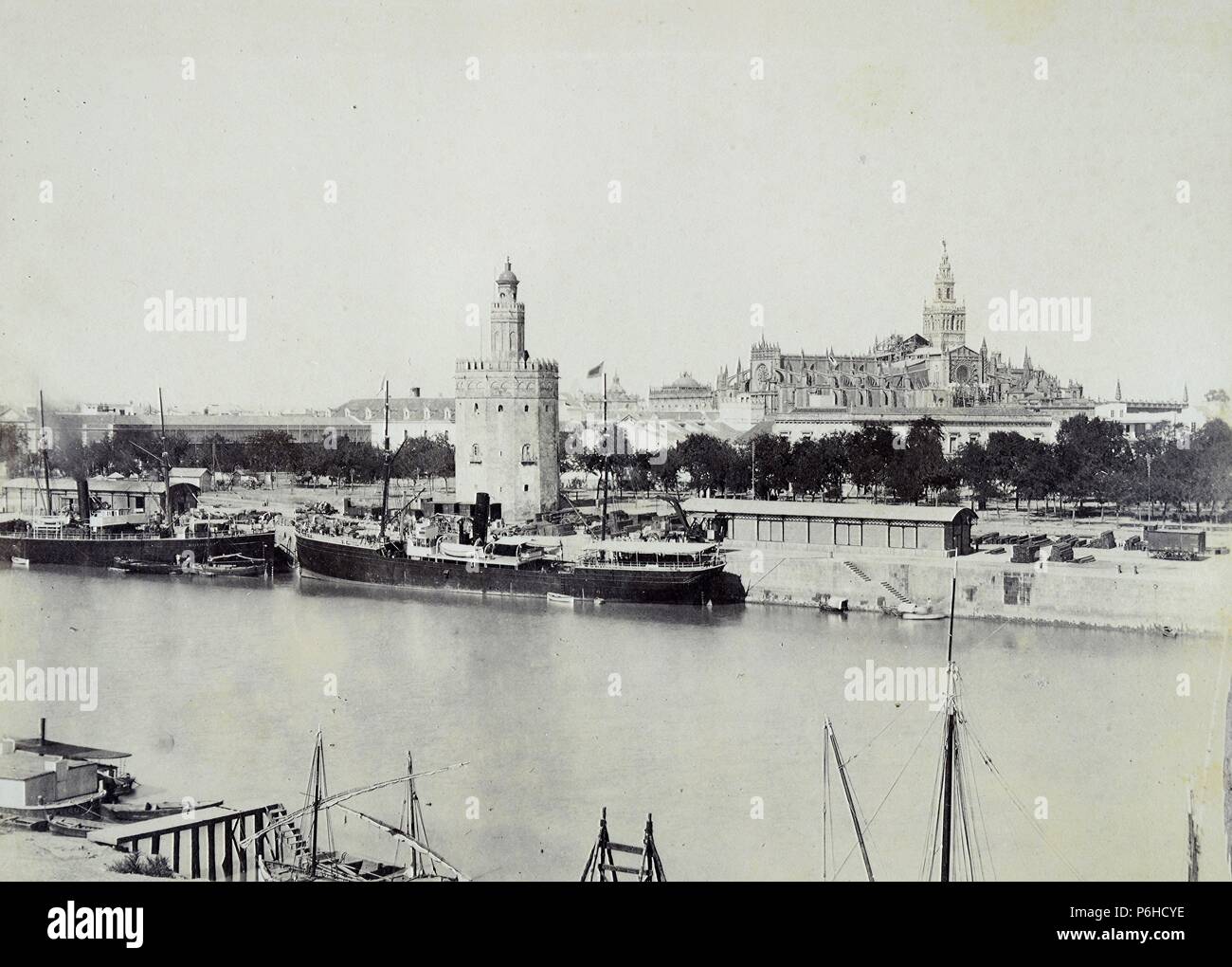 Sevilla, Vista General del Muelle. Stockfoto