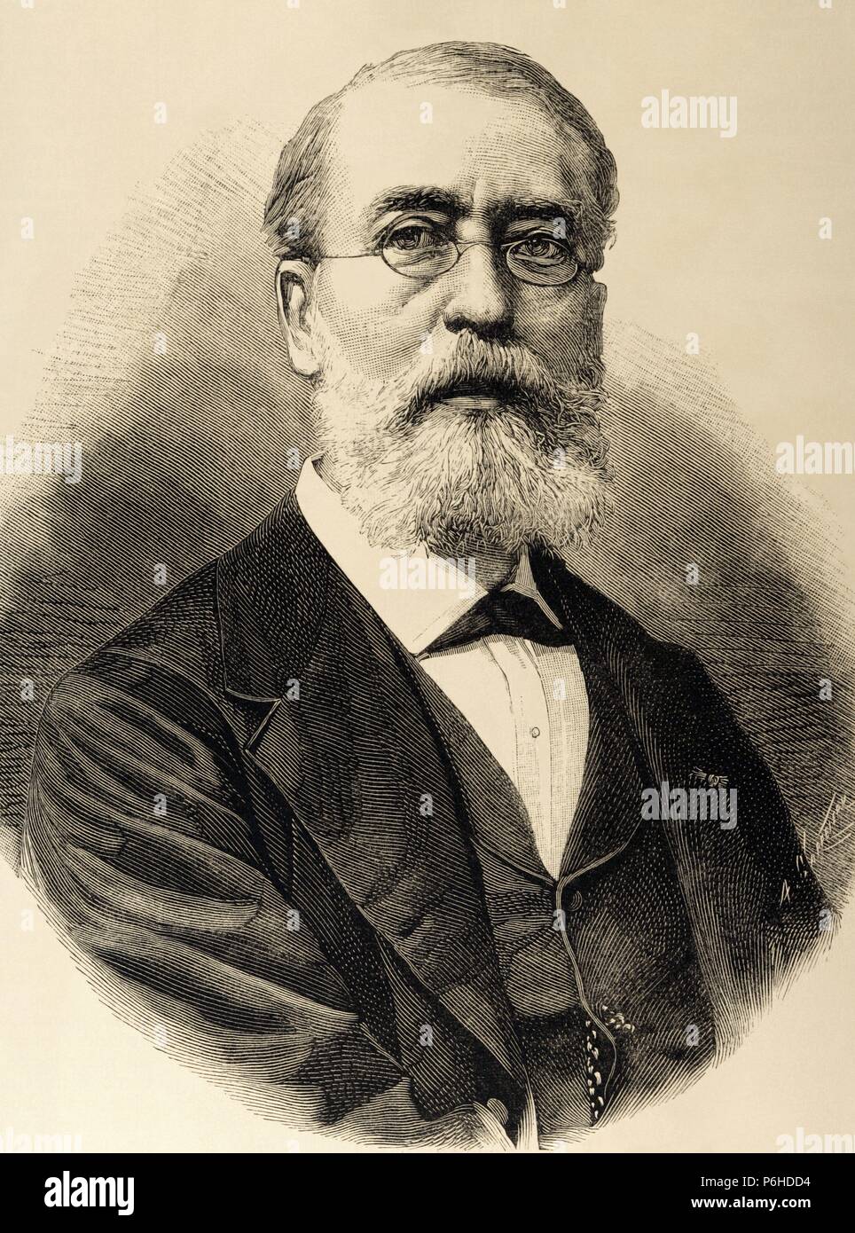 Marc-Auguste (1818-1886). Französischer Illustrator. Direktor der Zeitschrift "L'Illustration" von 1860 bis 1886. Gravur. Stockfoto