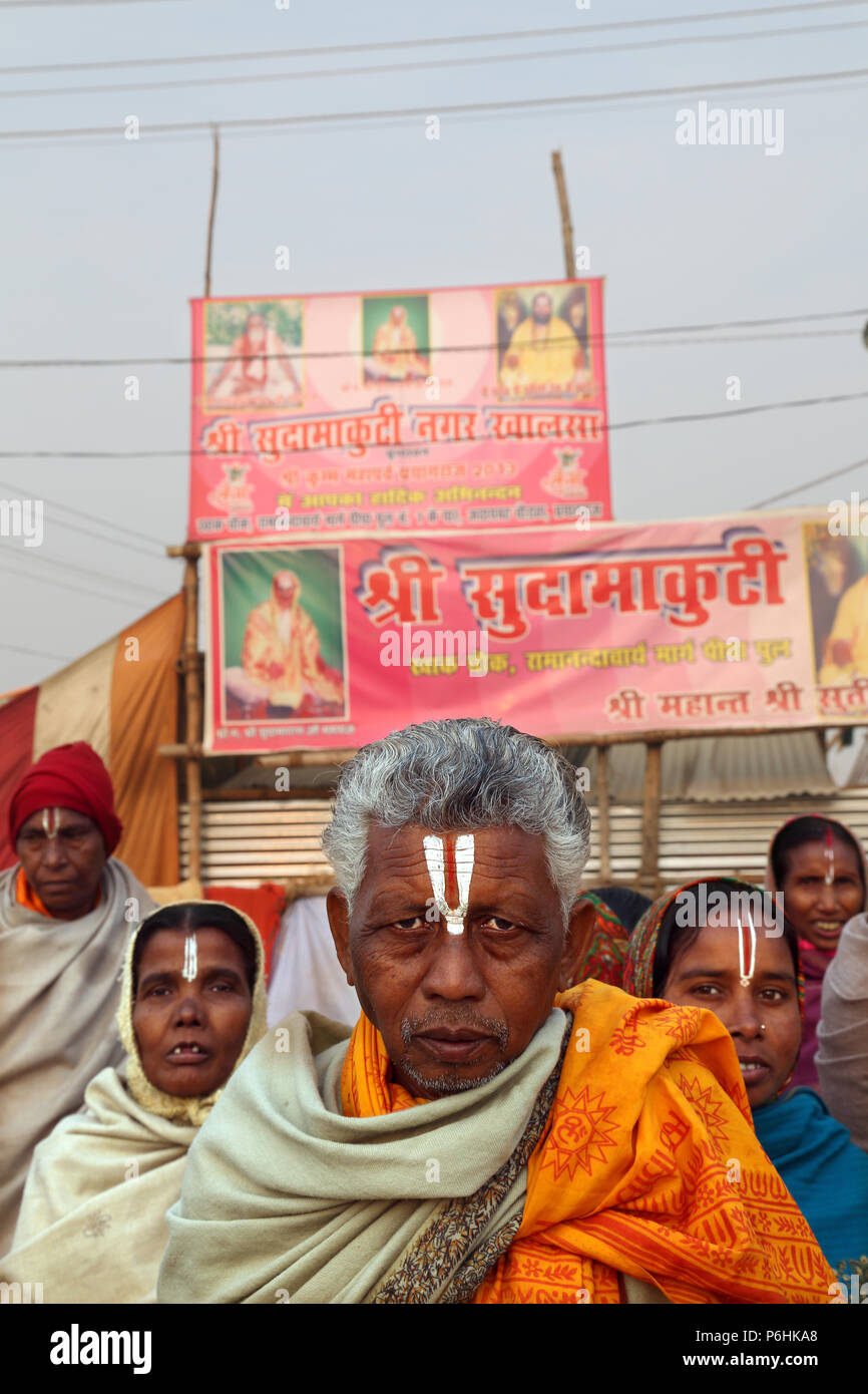 Die Pilger des Maha Kumbh mela in Allahabad, Indien 2013 Stockfoto