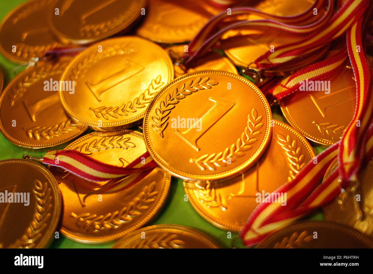 Anzahl eine Goldmedaille Stockfoto