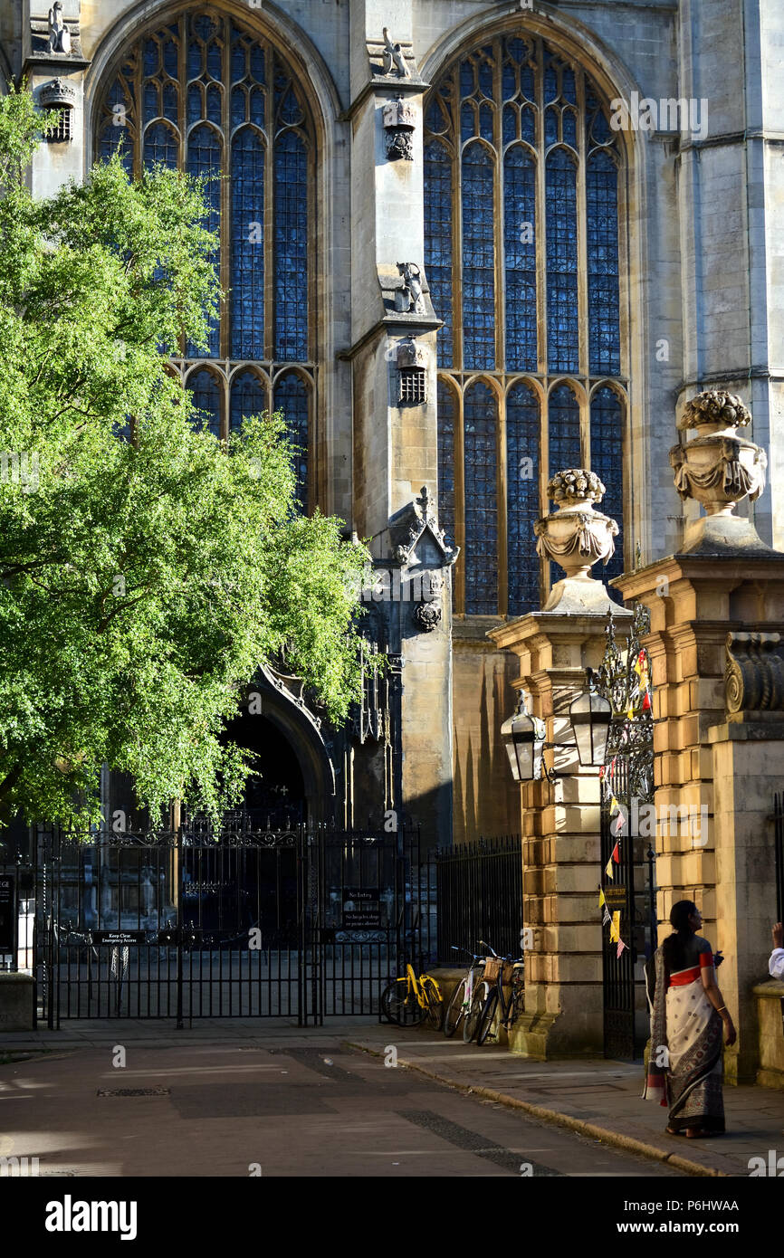 Die Tore zum King's Kapelle und Clare College, Universität Cambridge Stockfoto